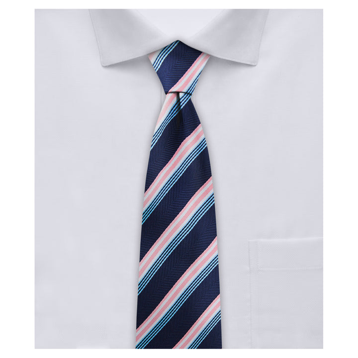 Chevron Stripes Slim Tie - Pink