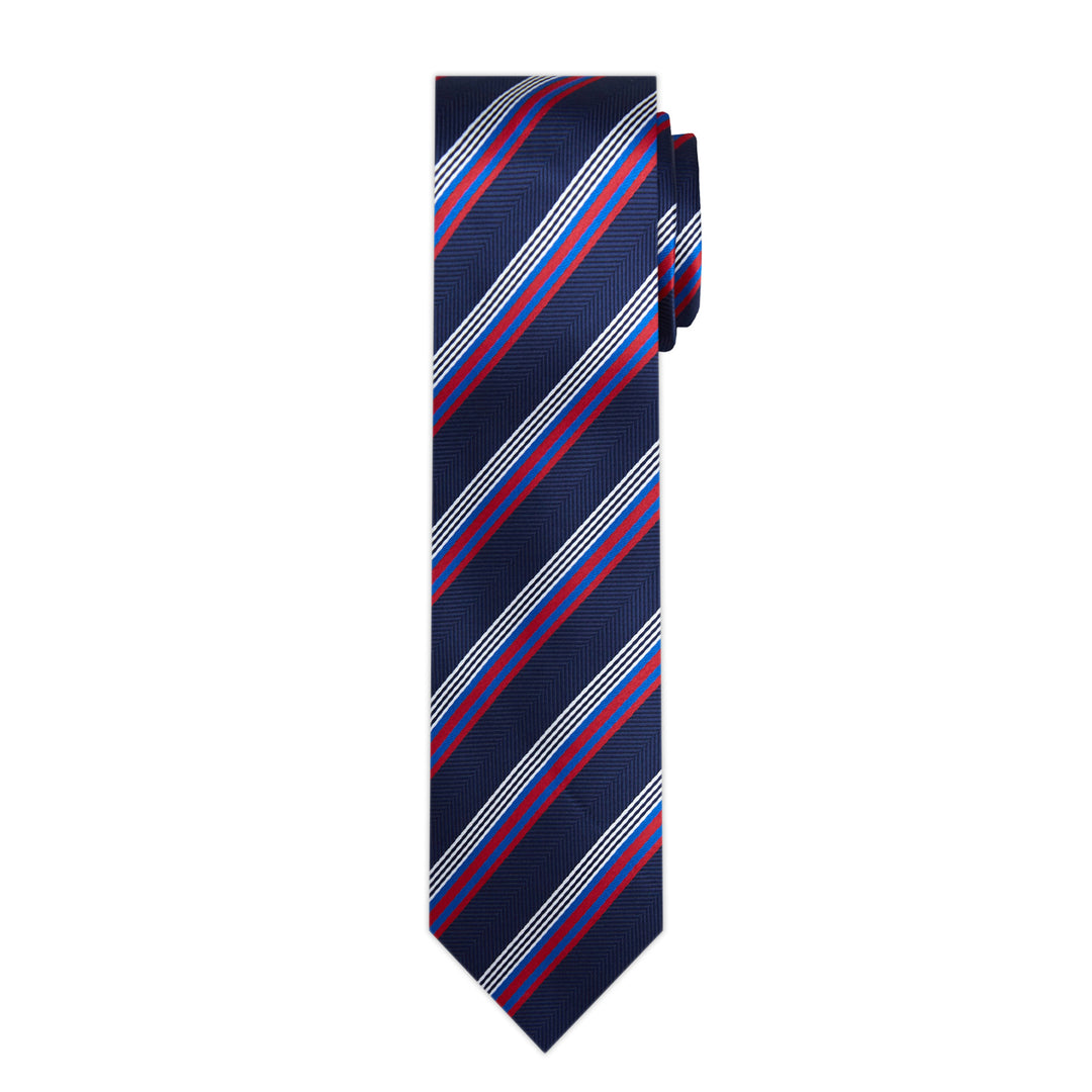 Chevron Stripes Slim Tie - Red