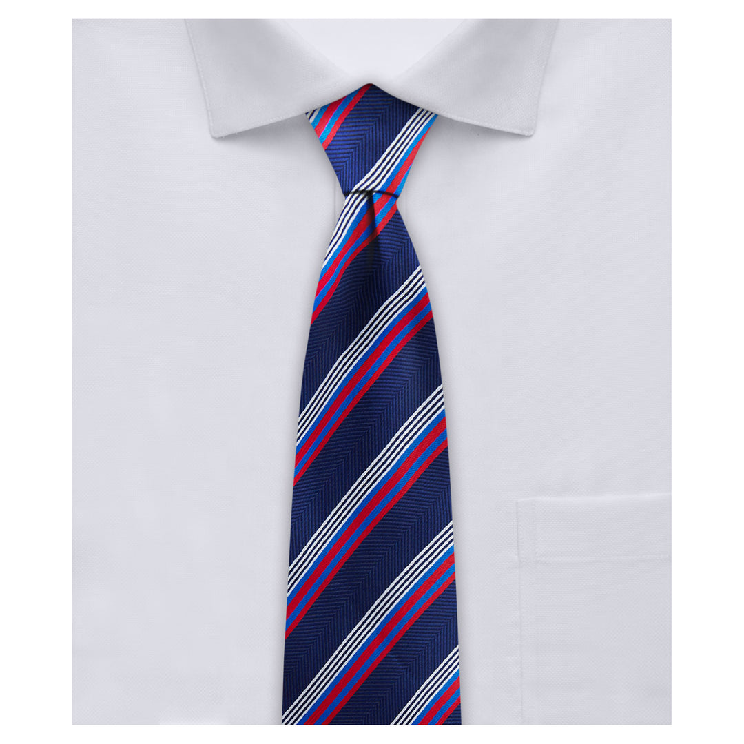 Chevron Stripes Slim Tie - Red