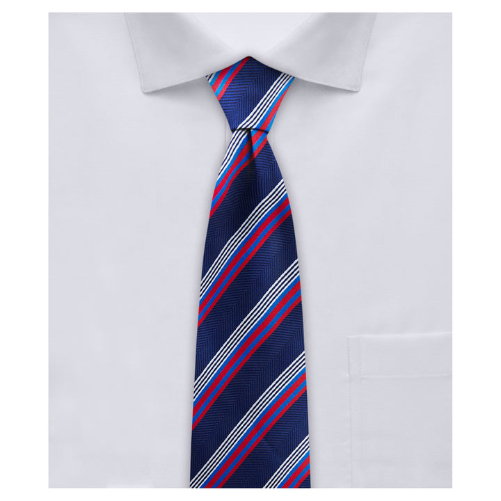 Chevron Stripes Slim Tie - Red