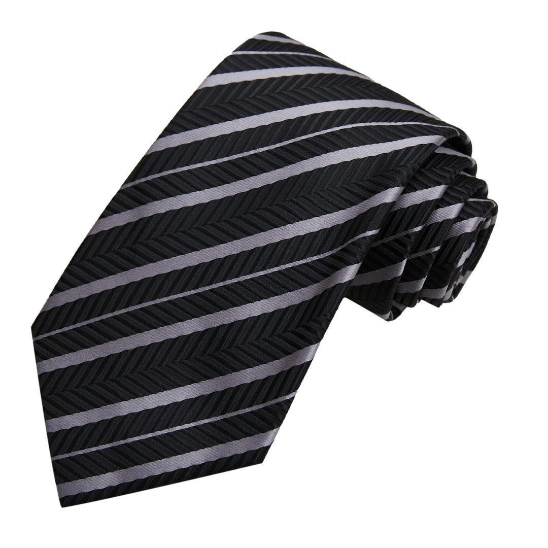 Chevron Stripes Tie - Gray