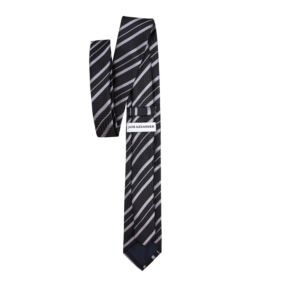 Chevron Stripes Slim Tie - Gray
