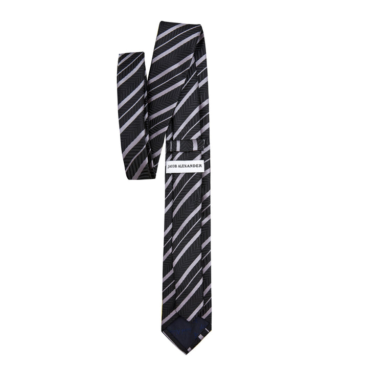 Chevron Stripes Slim Tie - Gray