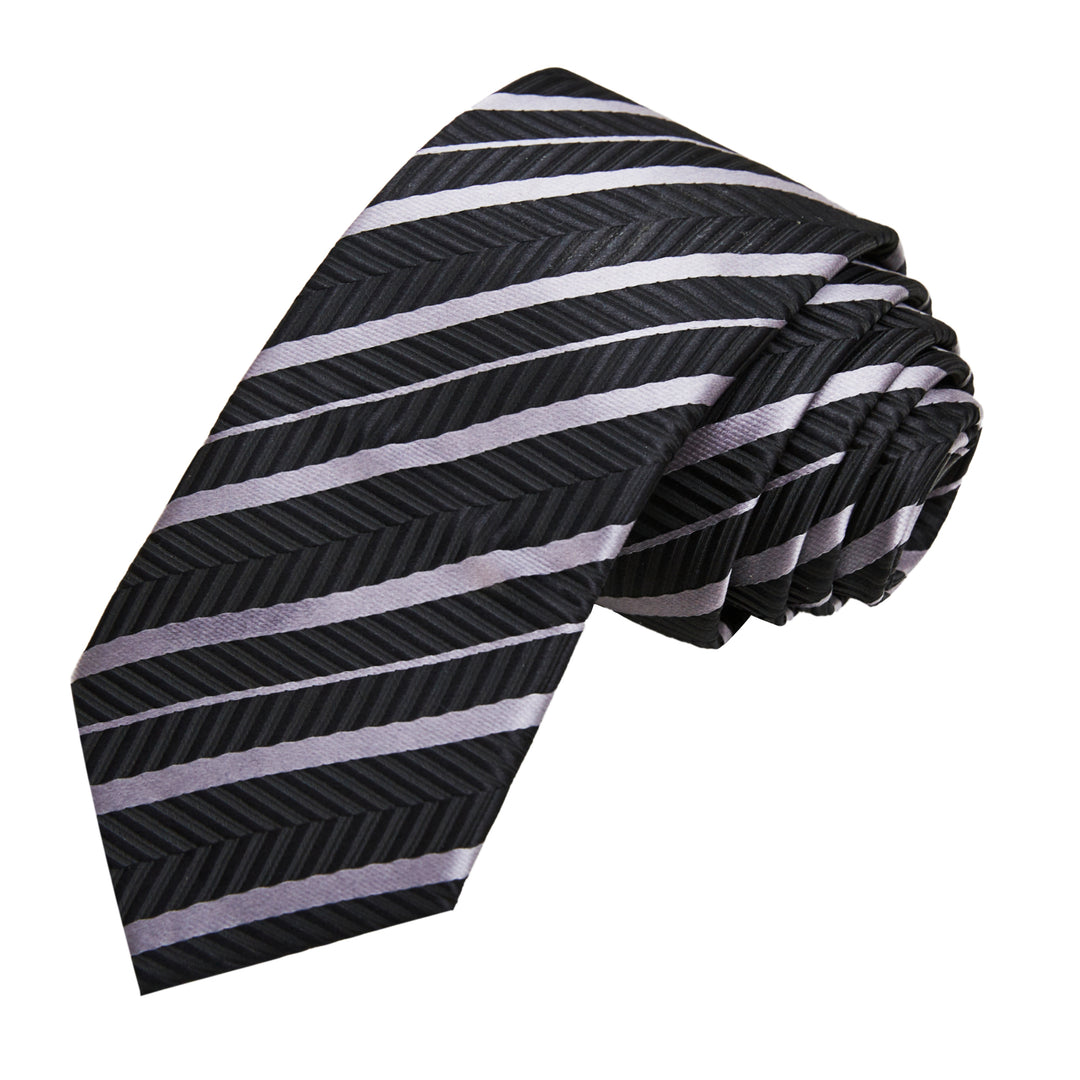 Chevron Stripes Slim Tie - Gray