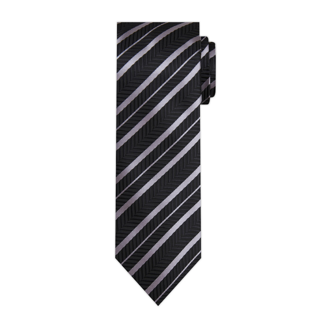 Chevron Stripes Tie - Gray