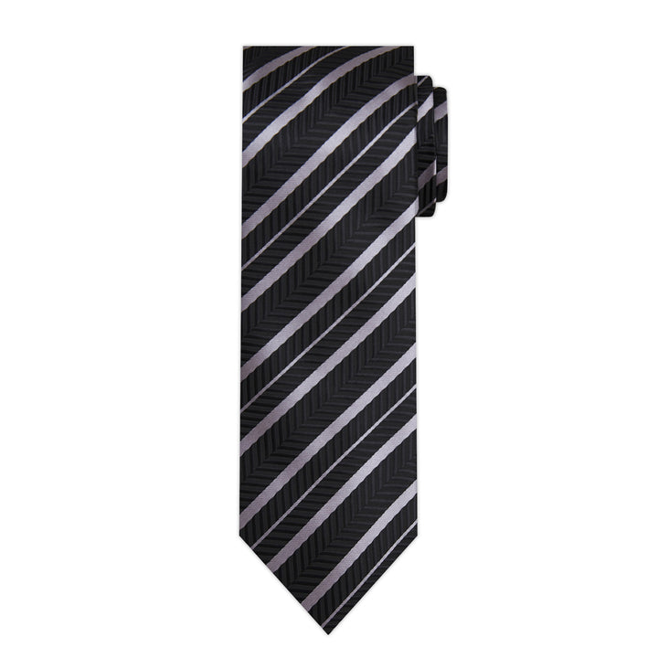 Chevron Stripes Tie - Gray