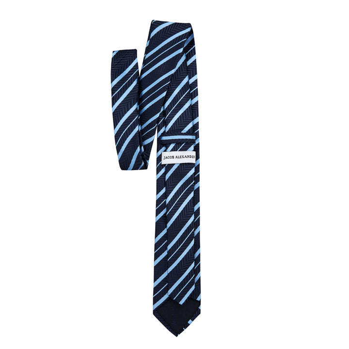 Chevron Stripes Slim Tie - Blue