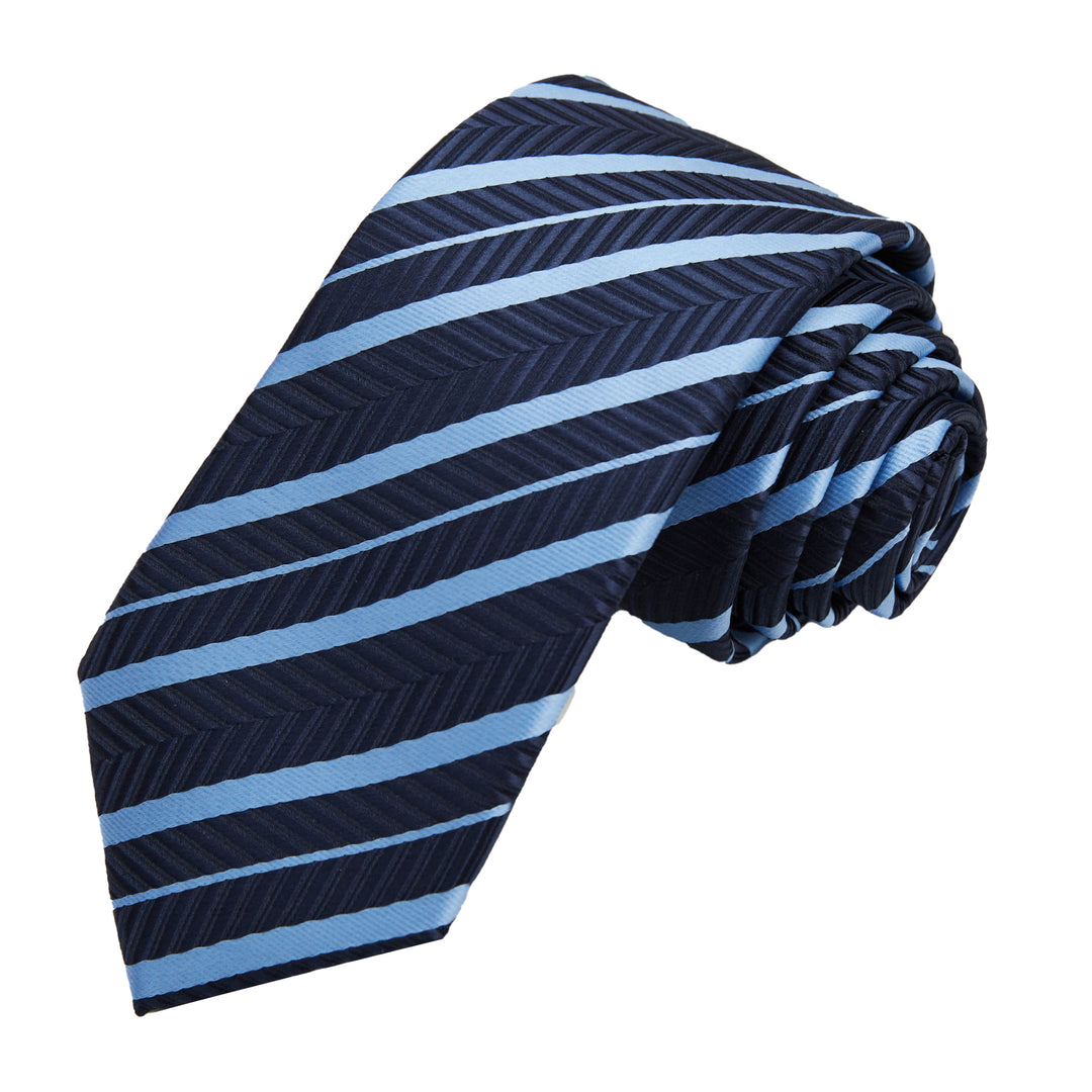 Chevron Stripes Slim Tie - Blue