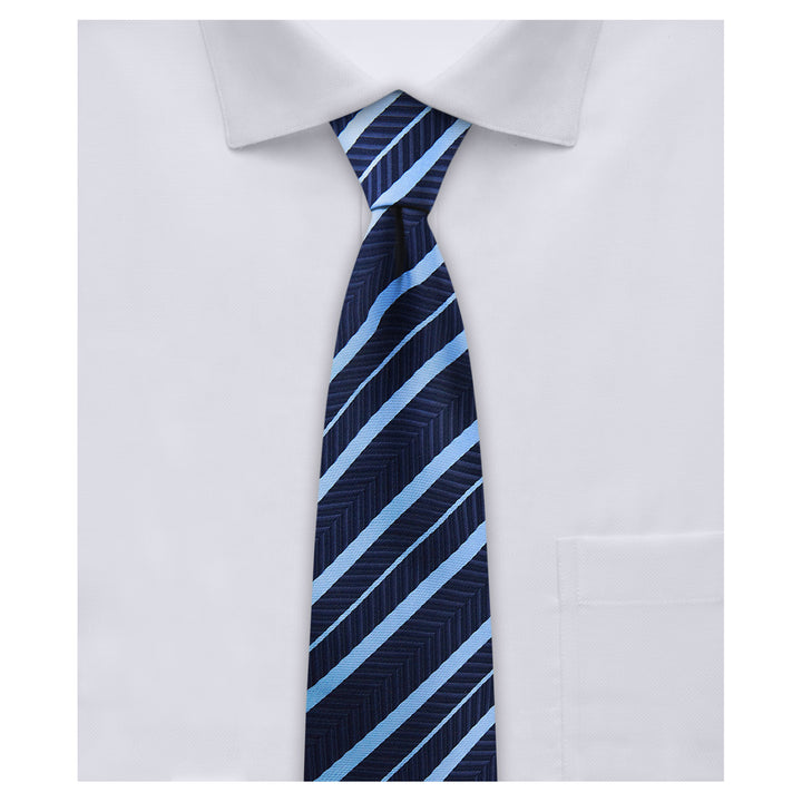 Chevron Stripes Slim Tie - Blue