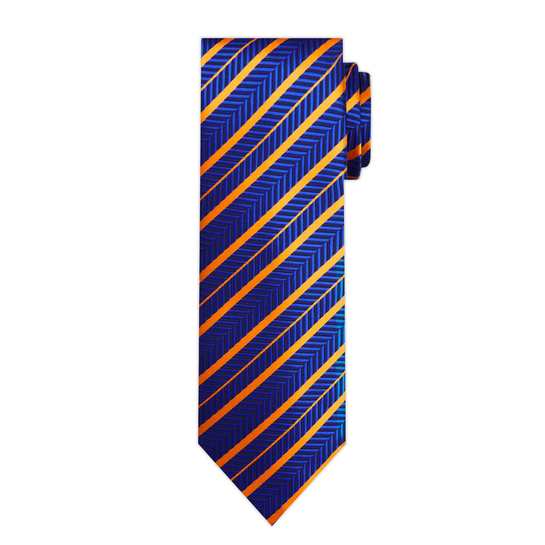 Chevron Stripes Tie - Orange