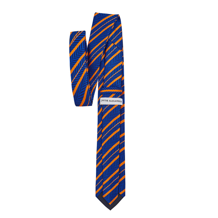 Chevron Stripes Slim Tie - Orange
