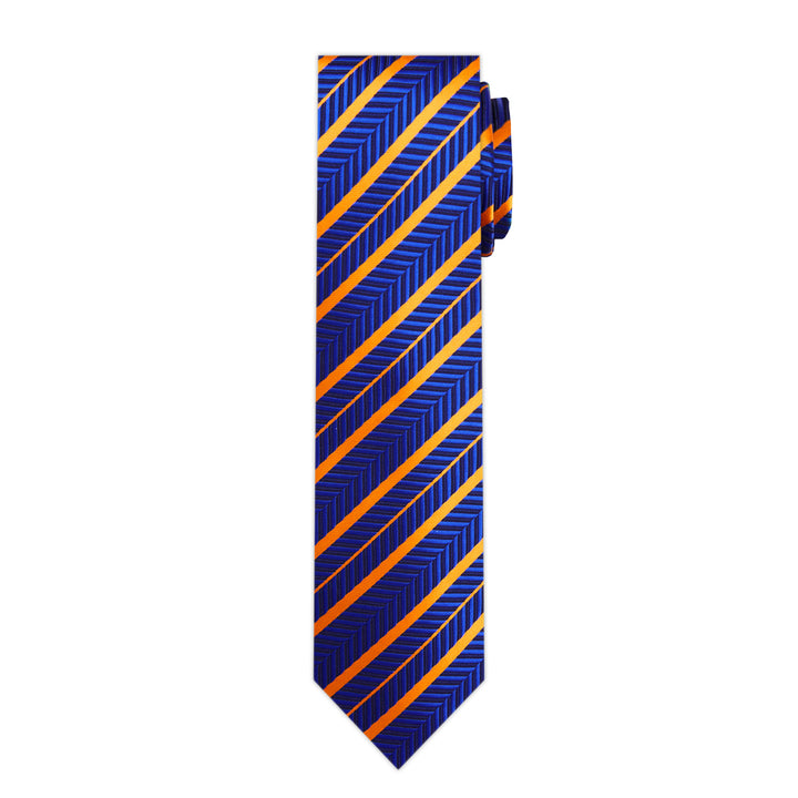 Chevron Stripes Slim Tie - Orange