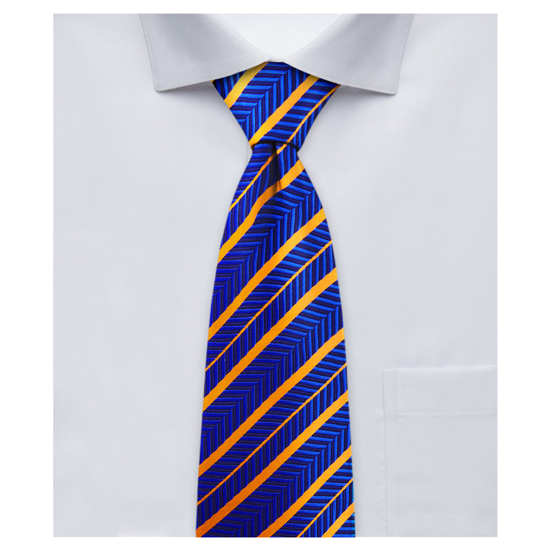 Chevron Stripes Tie - Orange