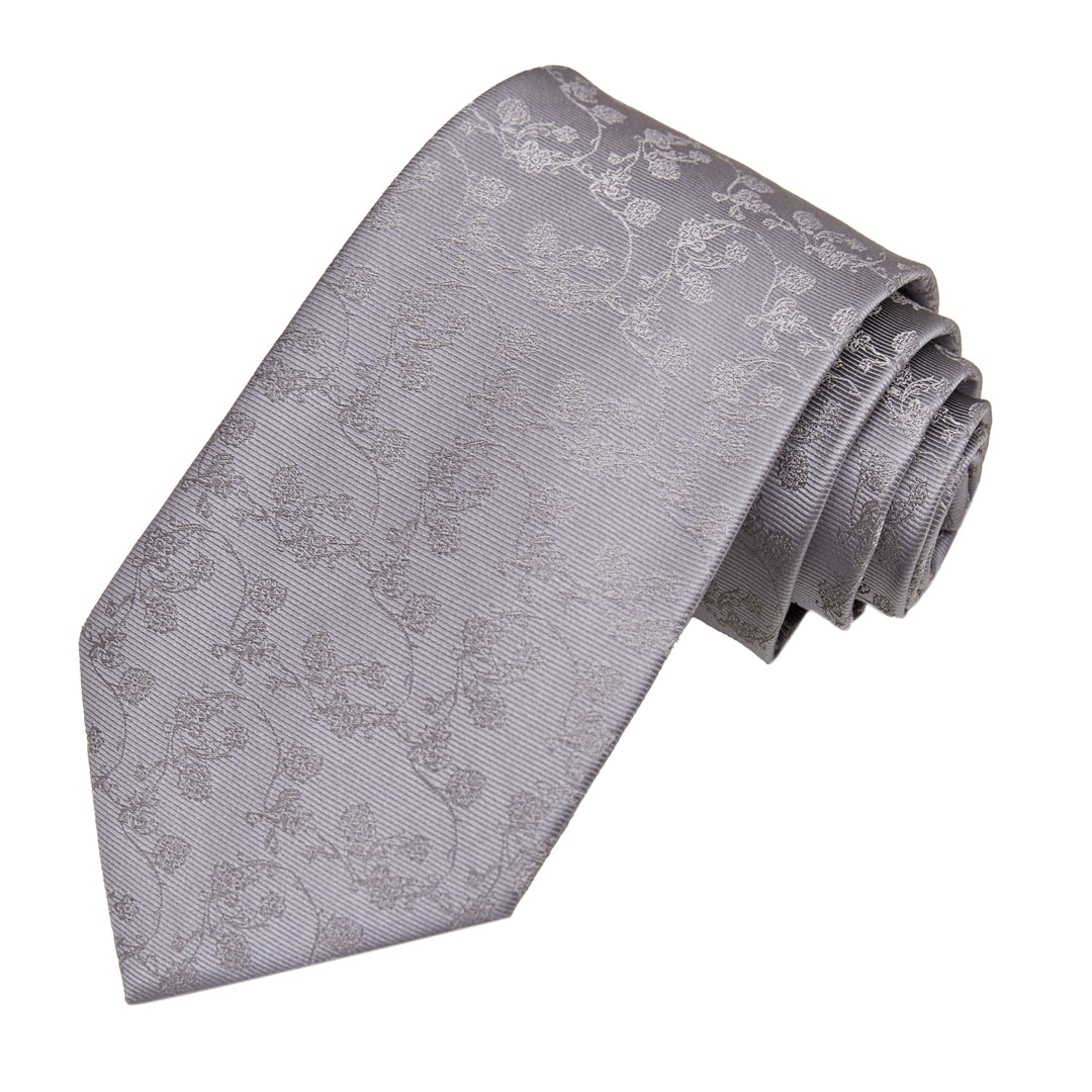Floral Tie - Gray