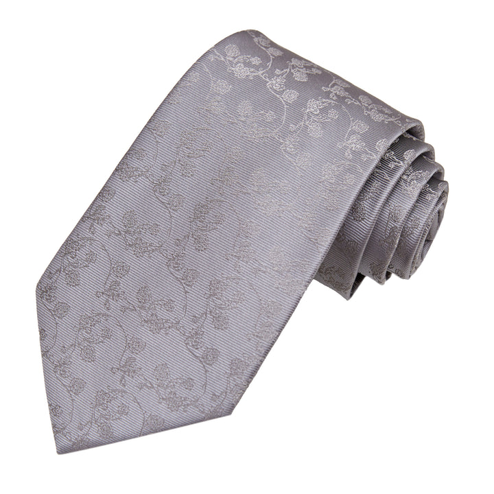 Floral Tie - Gray