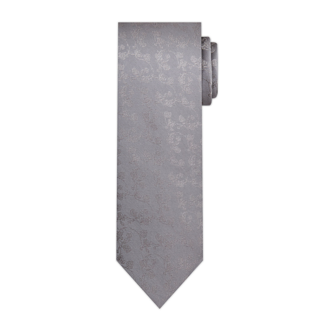 Floral Tie - Gray