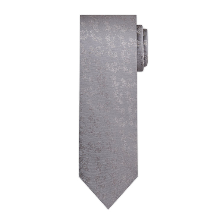 Floral Tie - Gray