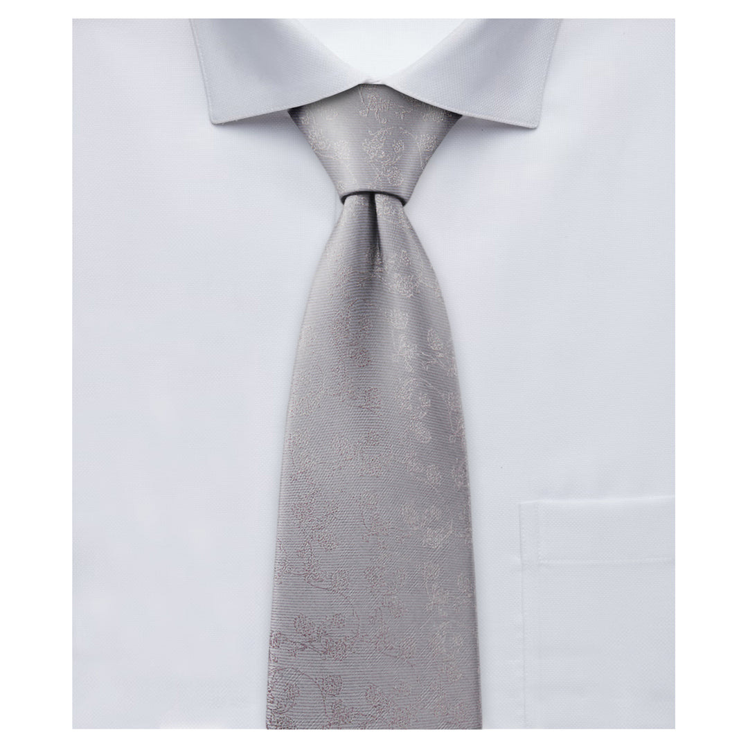 Floral Tie - Gray