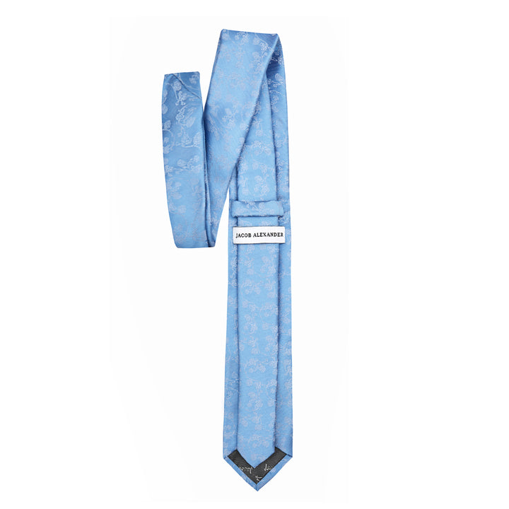 Floral Slim Tie - Blue