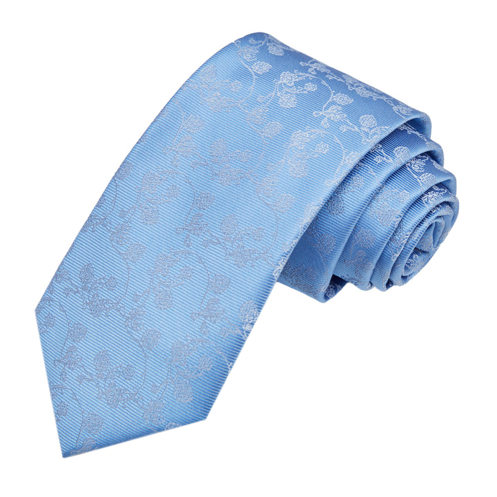 Floral Slim Tie - Blue