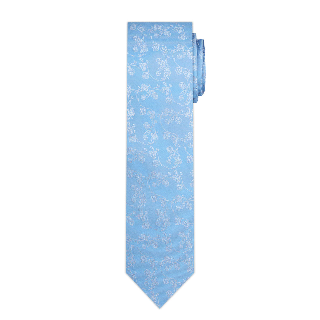 Floral Slim Tie - Blue