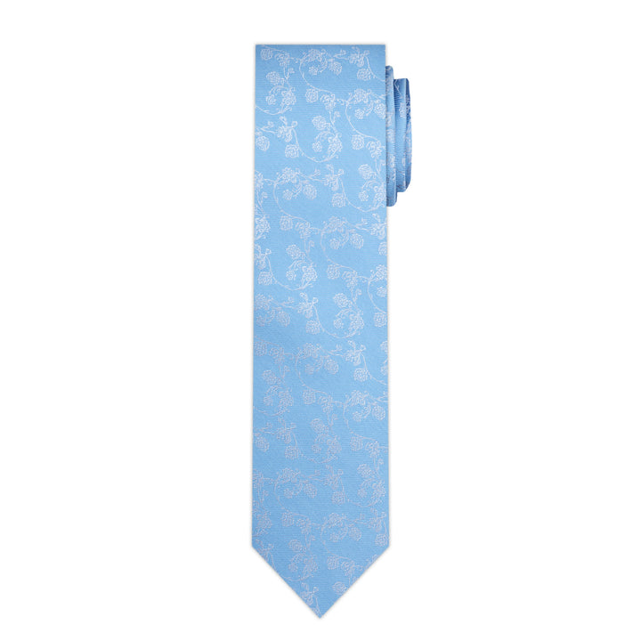 Floral Slim Tie - Blue