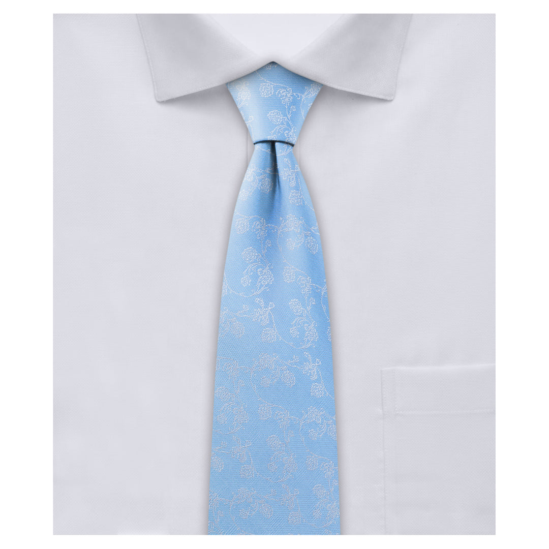 Floral Slim Tie - Blue