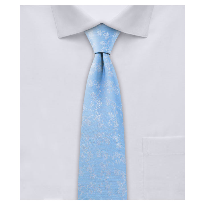 Floral Slim Tie - Blue