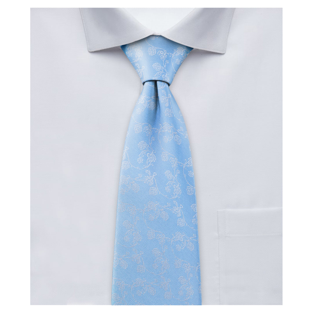 Wedding Floral Tie - Blue
