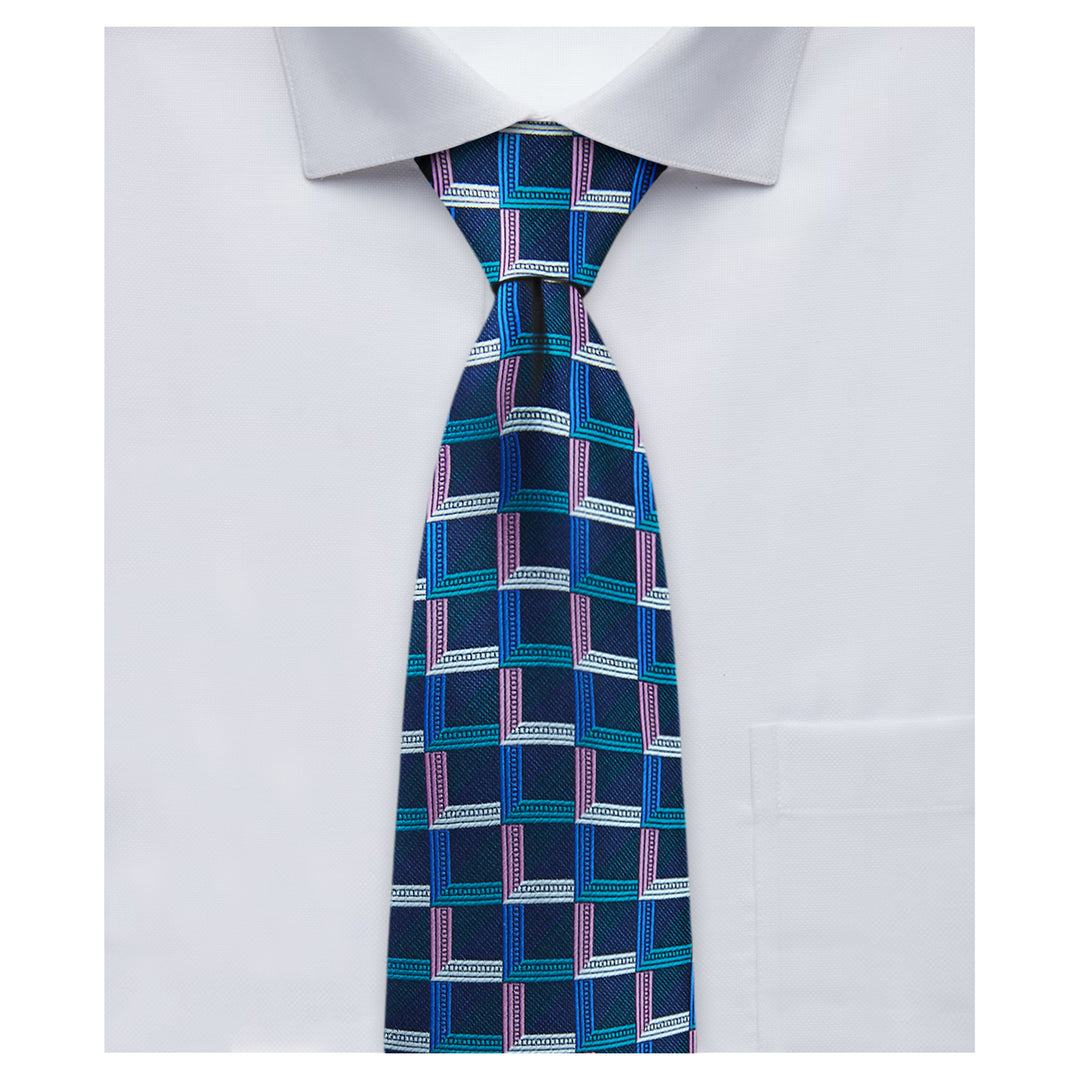 Checkered Tie - Navy