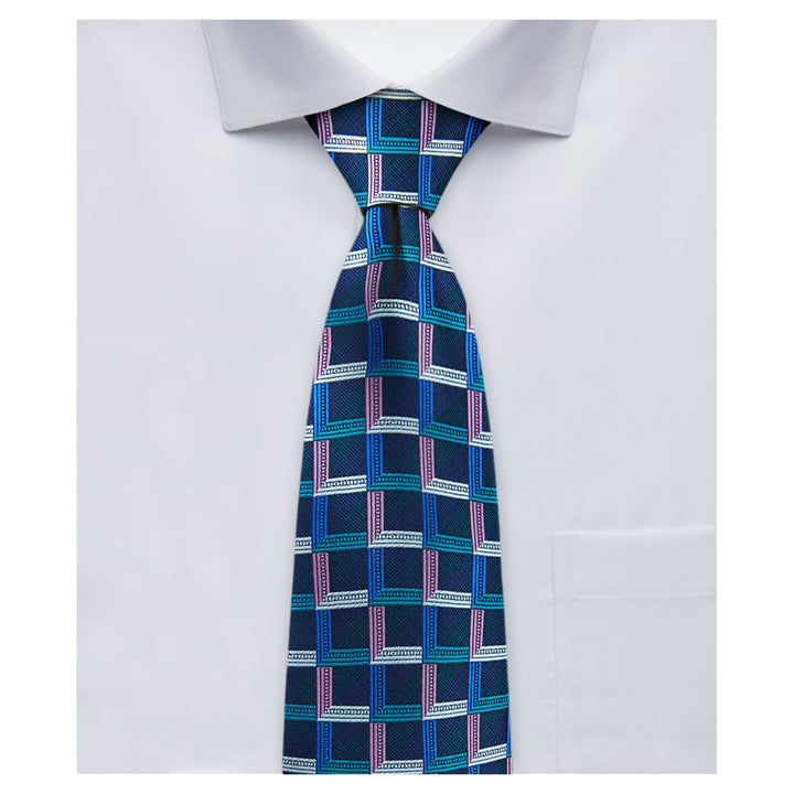 Checkered Tie - Navy