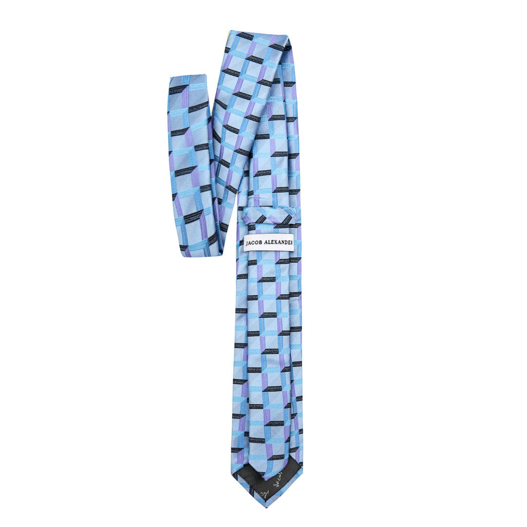Checkered Slim Tie - Gray