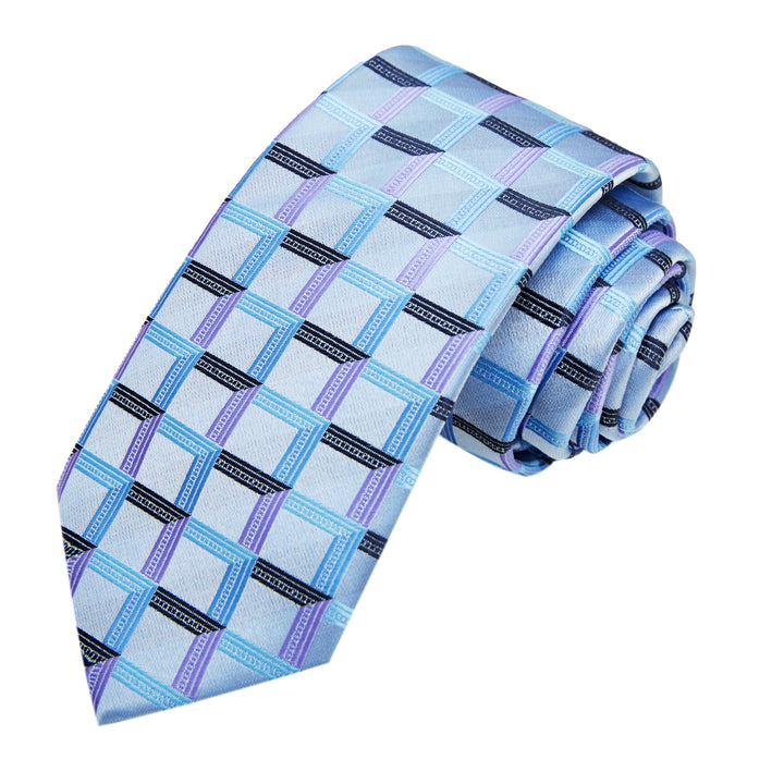 Checkered Slim Tie - Gray