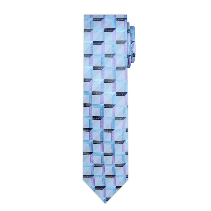 Checkered Slim Tie - Gray