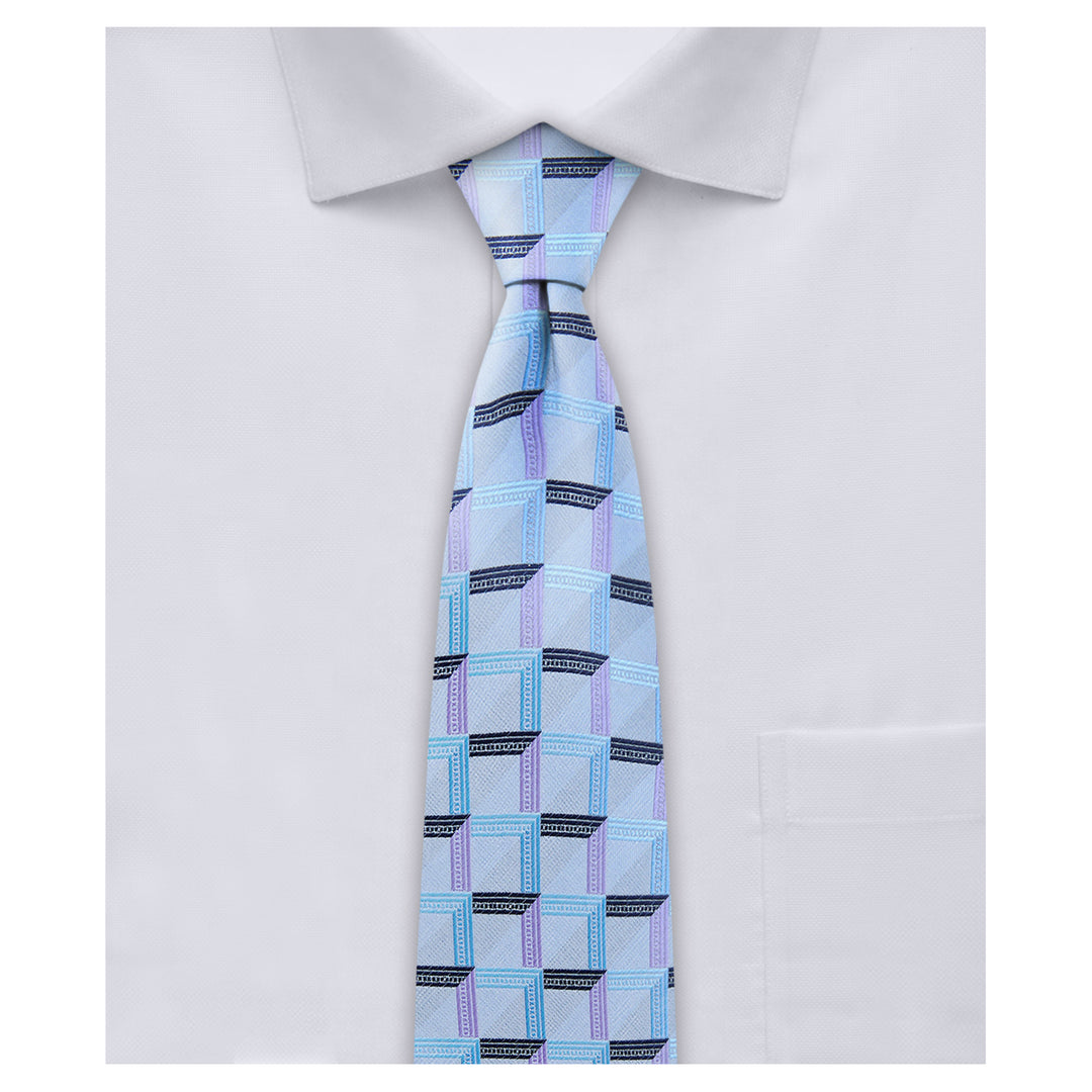 Checkered Slim Tie - Gray