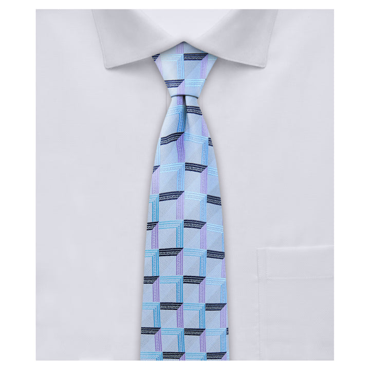 Checkered Slim Tie - Gray