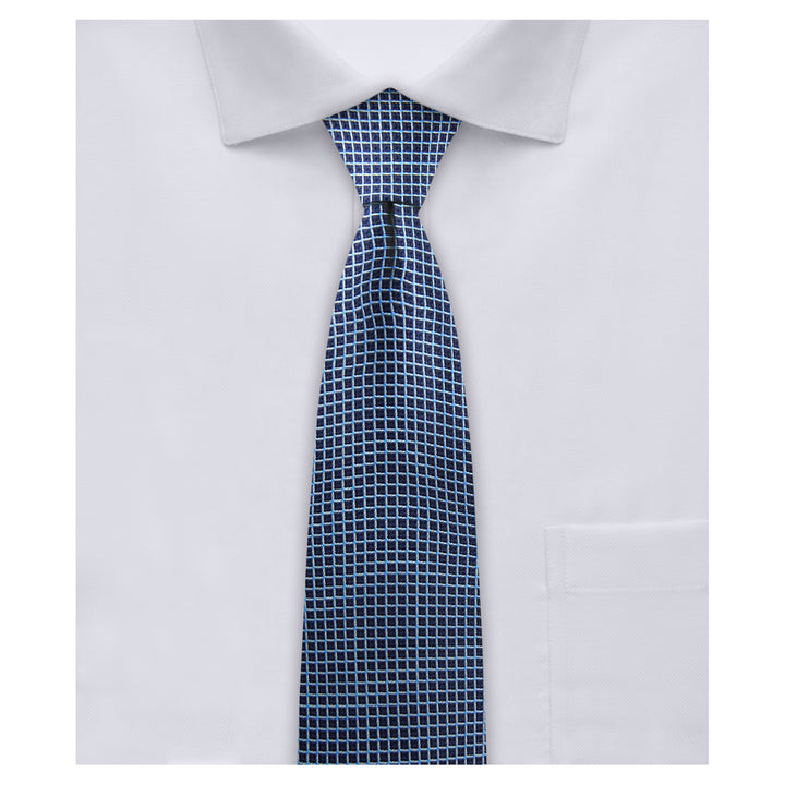 Dotted Squares Slim Tie - Black Blue
