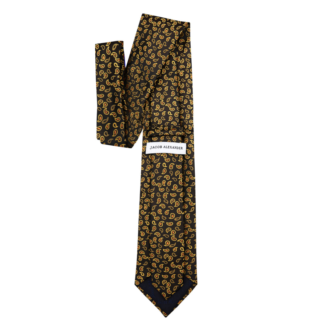 Paisley Tie - Black Yellow