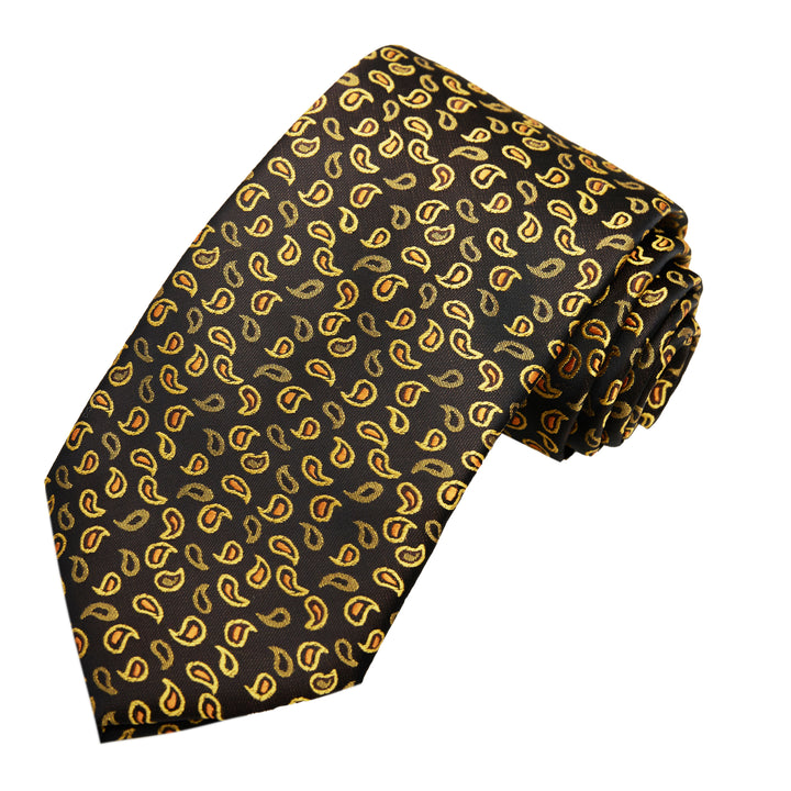Paisley Tie - Black Yellow