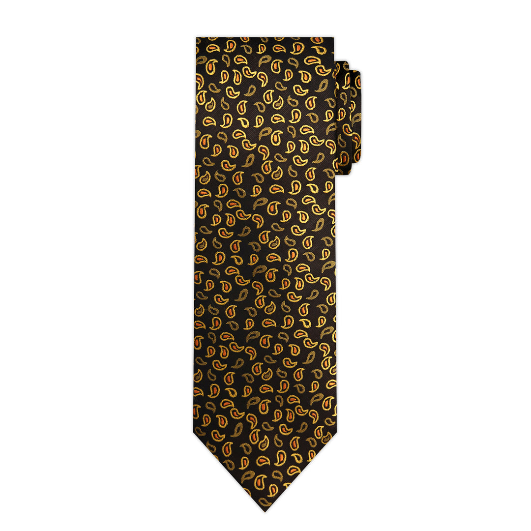 Paisley Tie - Black Yellow