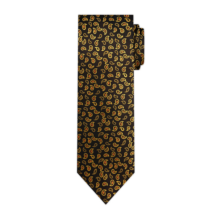 Paisley Tie - Black Yellow
