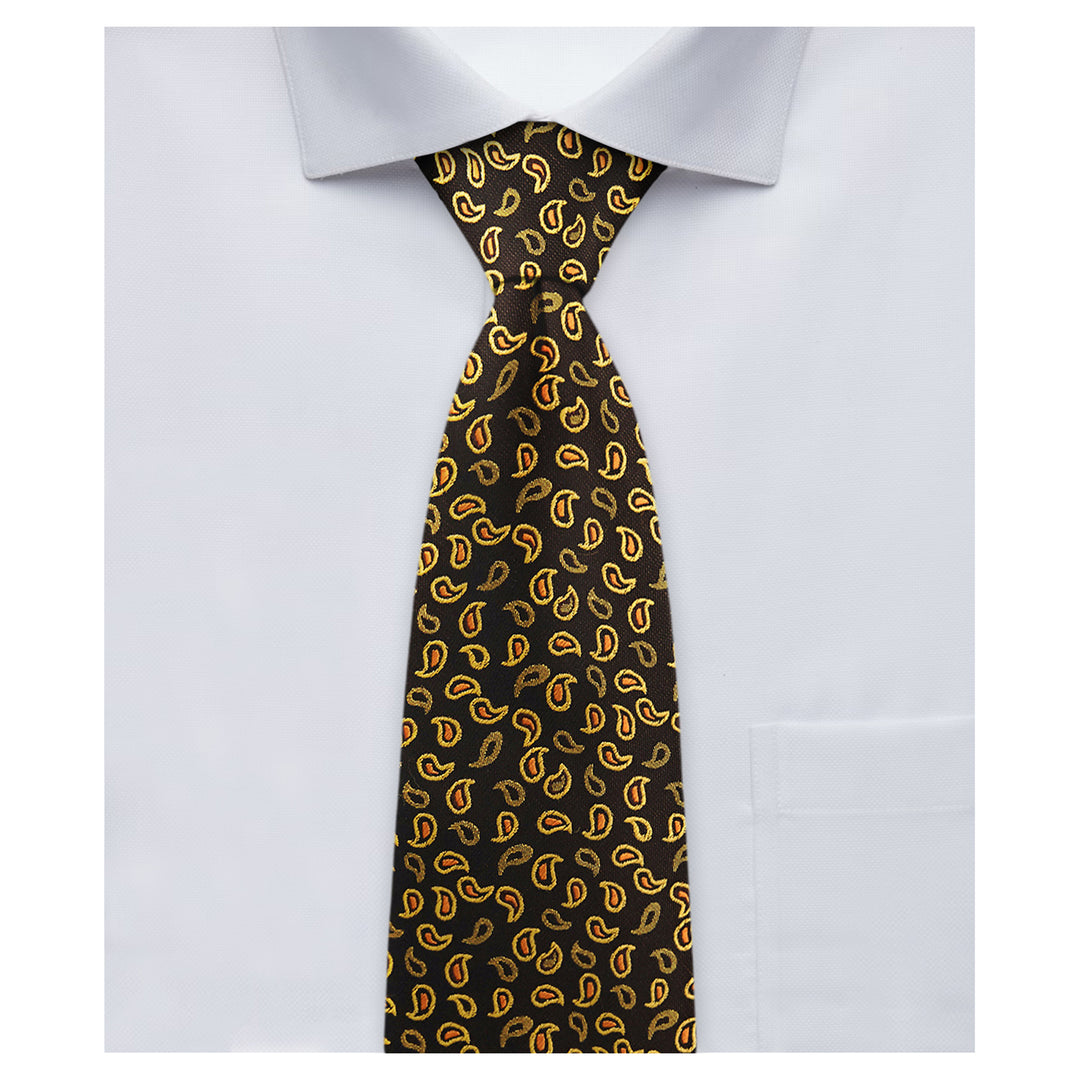 Paisley Tie - Black Yellow
