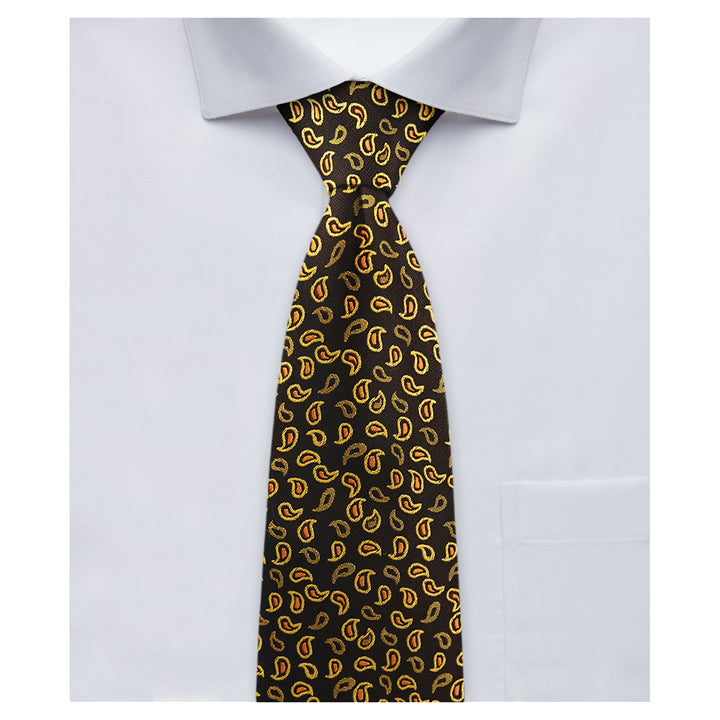 Paisley Tie - Black Yellow