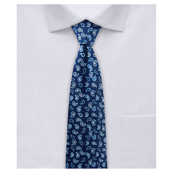 Paisley Slim Tie - Blue Silver