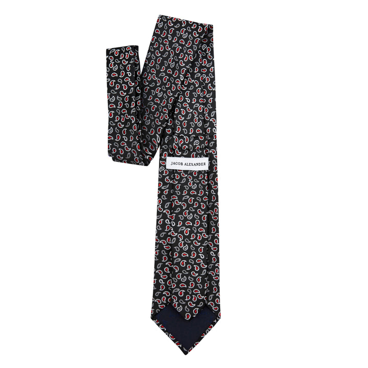 Paisley Tie - Black Red