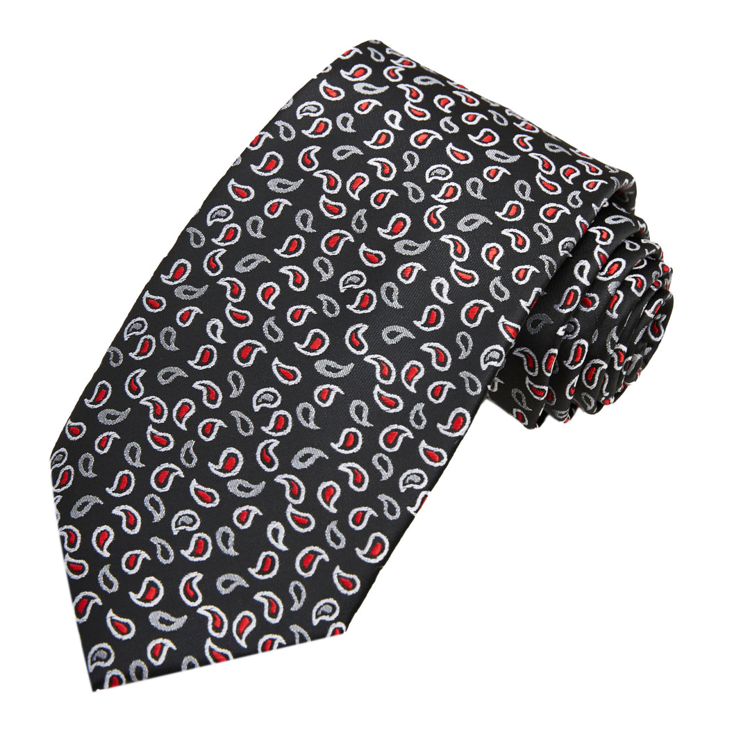 Paisley Tie - Black Red