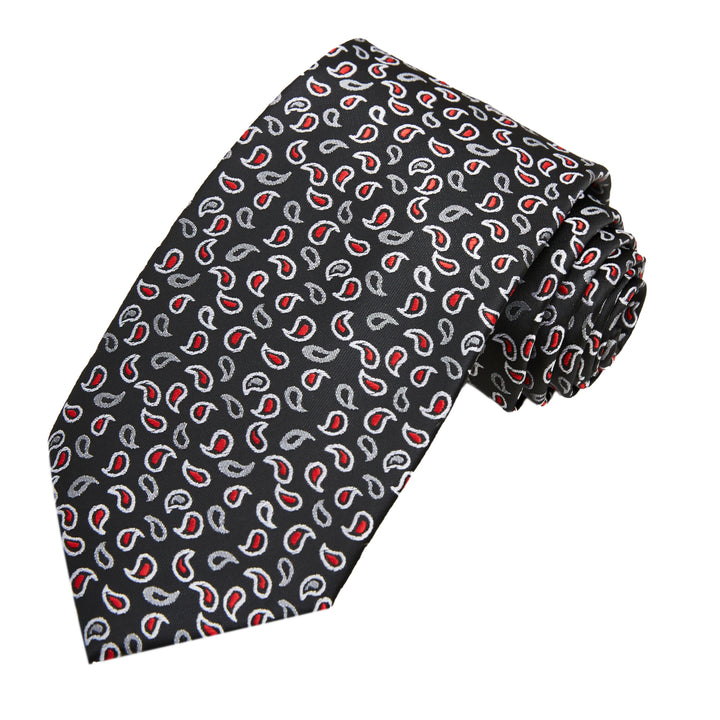 Paisley Tie - Black Red