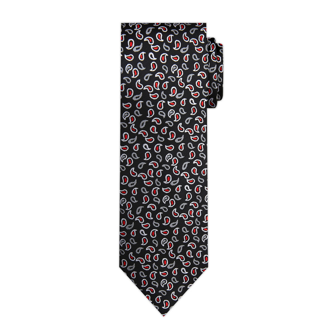 Paisley Tie - Black Red