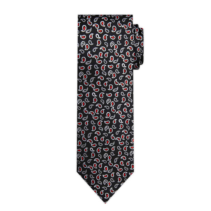 Paisley Tie - Black Red