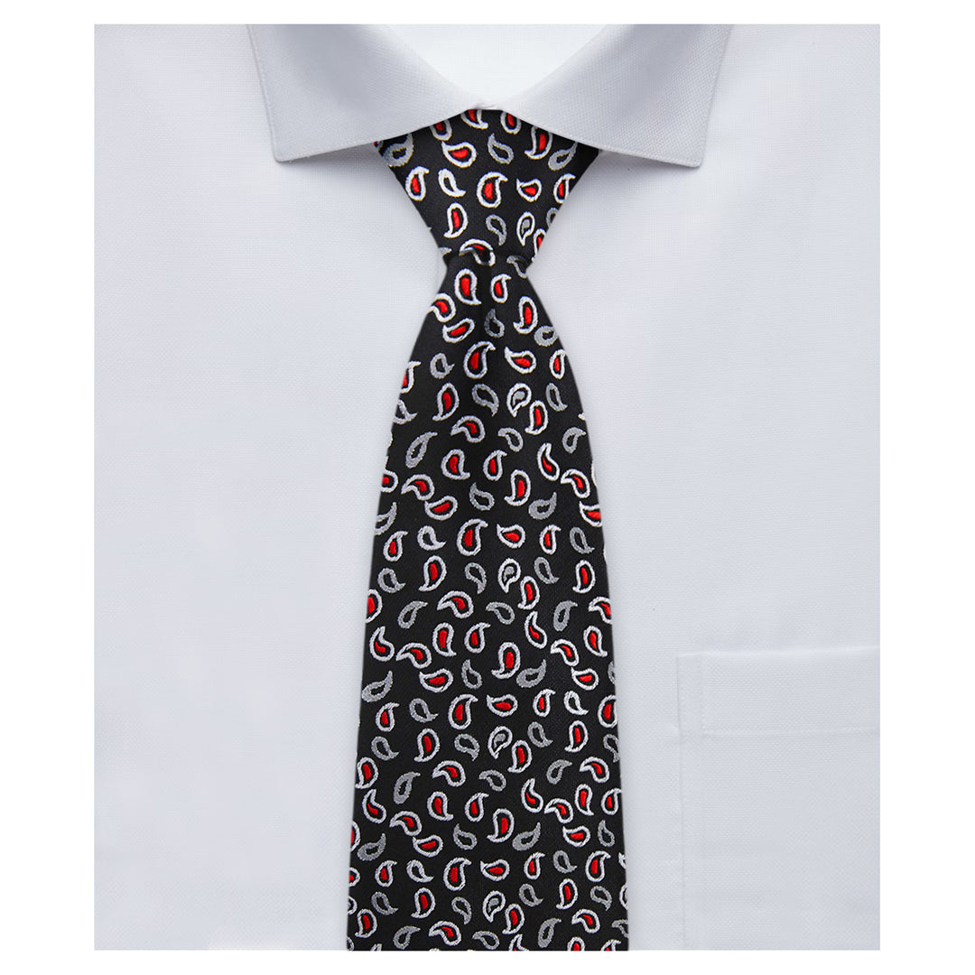 Paisley Tie - Black Red